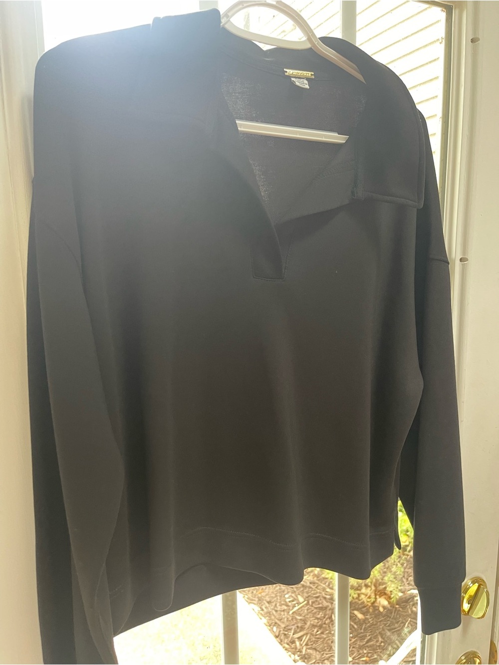 Magaschoni Black Long Sleeve Polo Tee